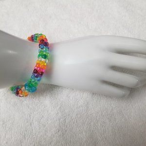 Multi-coloured Bead Stretchy Bracelet